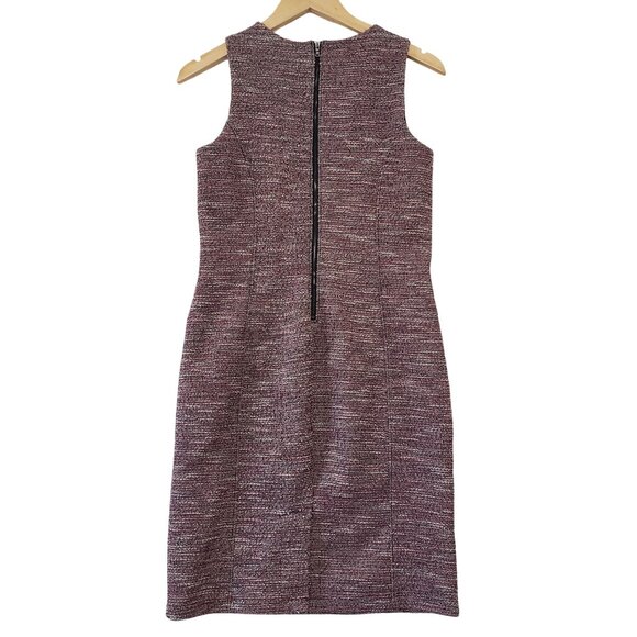 Loft Womens Tweed Sheath Dress Sleeveless Size 4 Fall Business Casual Chic - Picture 2 of 7